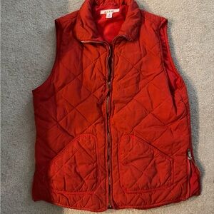 Burnt orange Quilted Vest with Zipper